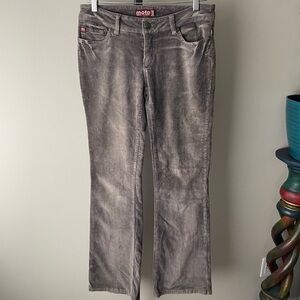 Vintage Moto Corduroy Flared Pants Grey Y2K Size 28